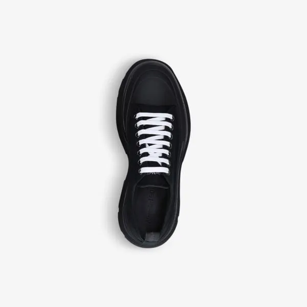 Alexander Mcqueen Men's Tread Cotton Canvas Low Top Sneakers, Black