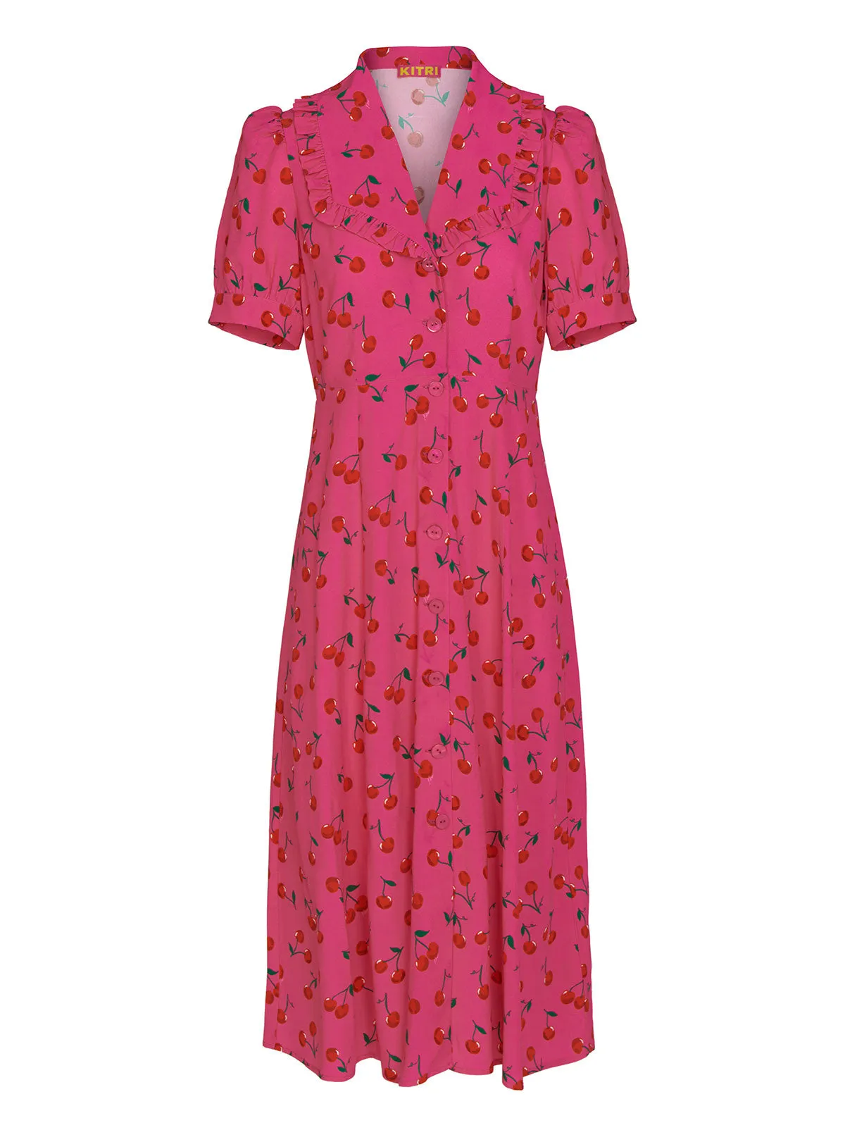 Bethany Pink Cherry Tea Dress