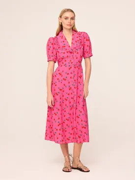 Bethany Pink Cherry Tea Dress