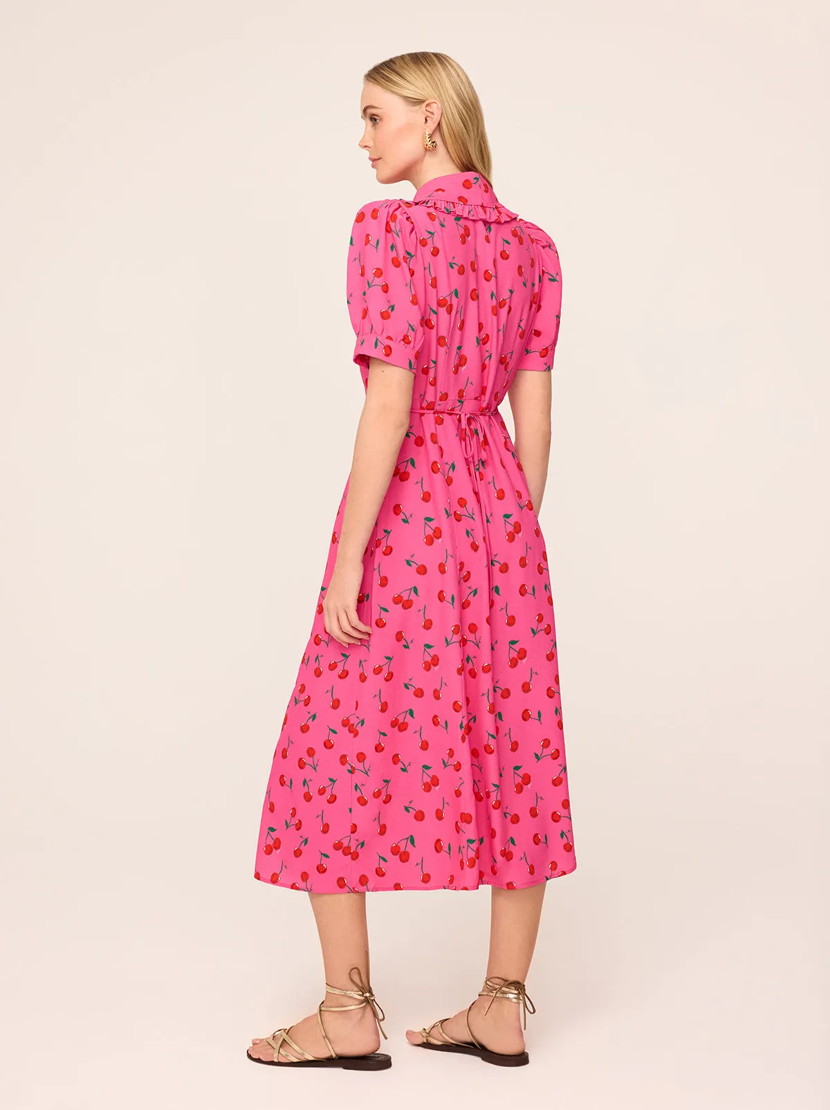 Bethany Pink Cherry Tea Dress