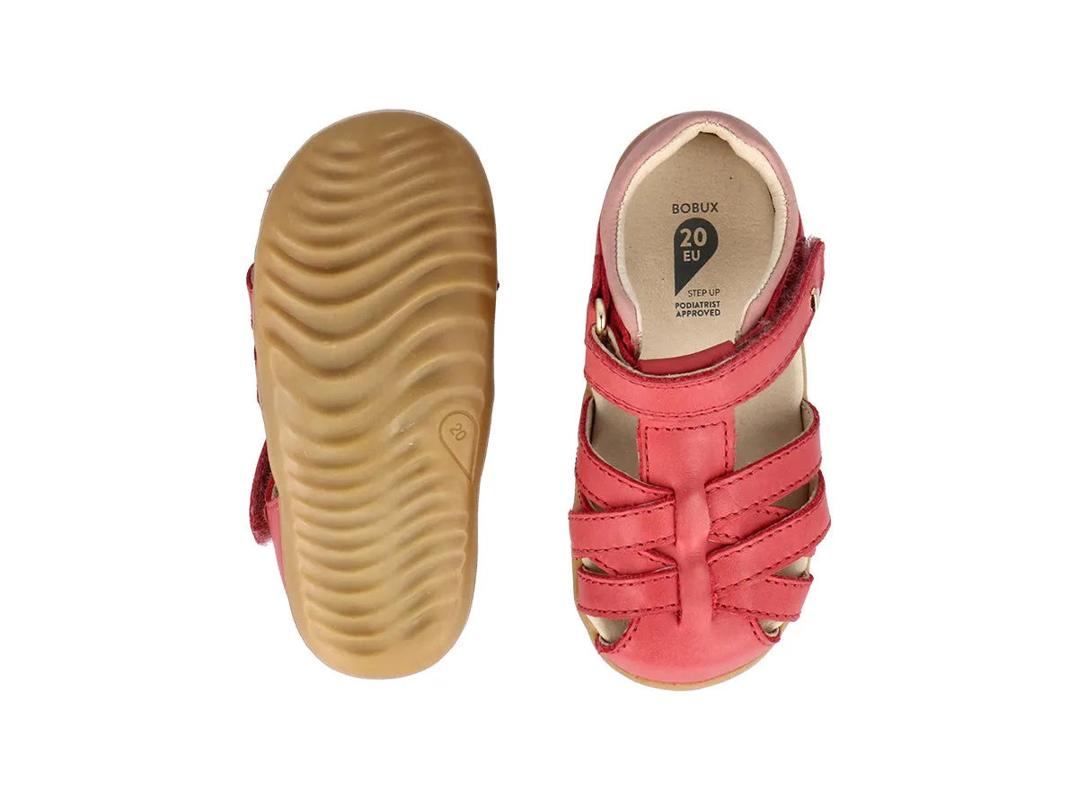 Bobux Cross Jump Girls Rose Red Infants Closed Toe Sandal