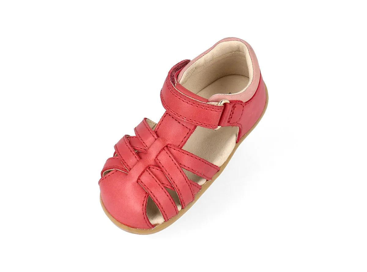 Bobux Cross Jump Girls Rose Red Infants Closed Toe Sandal