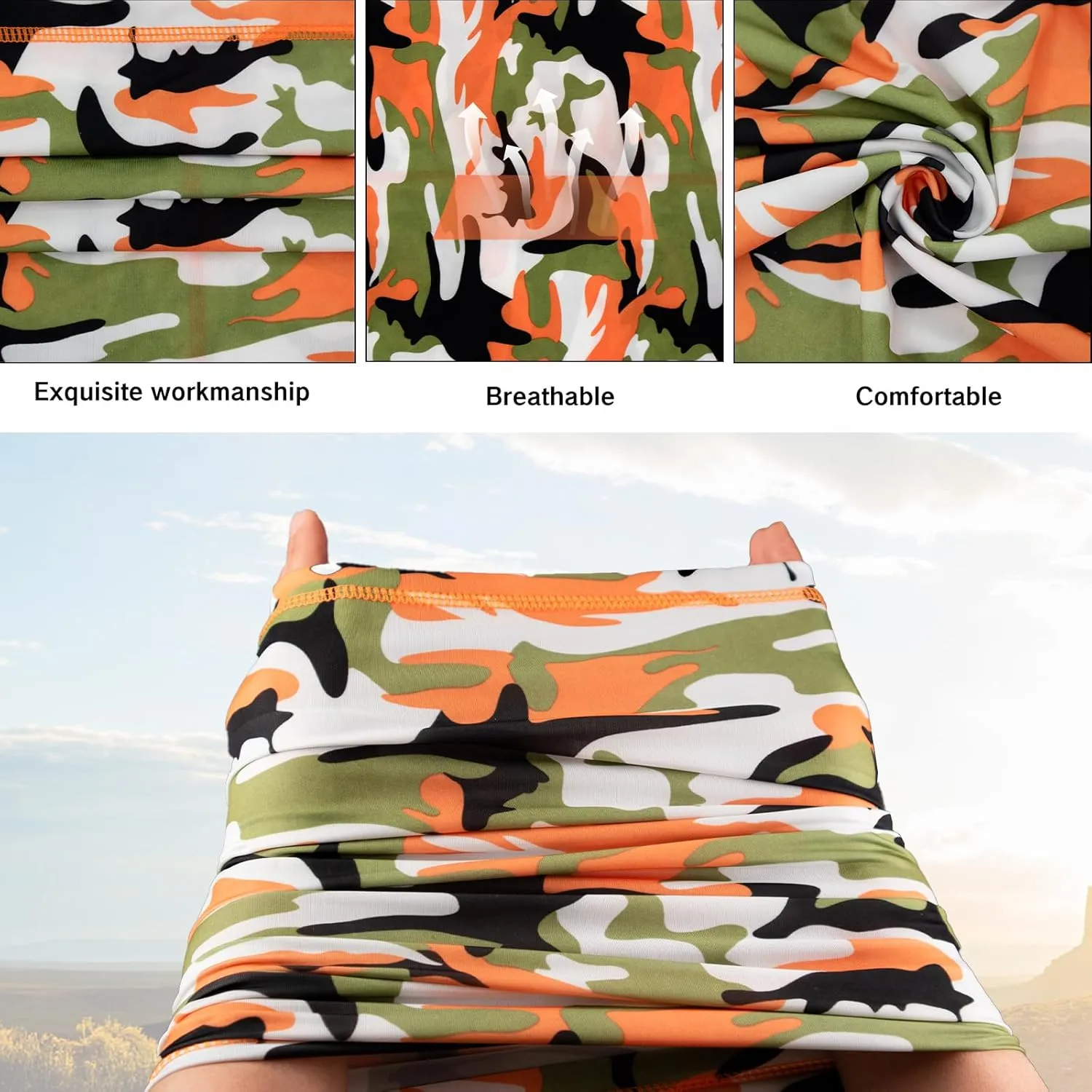 Breathable Neck Gaiter Face Scarf Mask for Men Women Hiking, Cycling, Sports, Fishing, Sun UV Protection Bandana