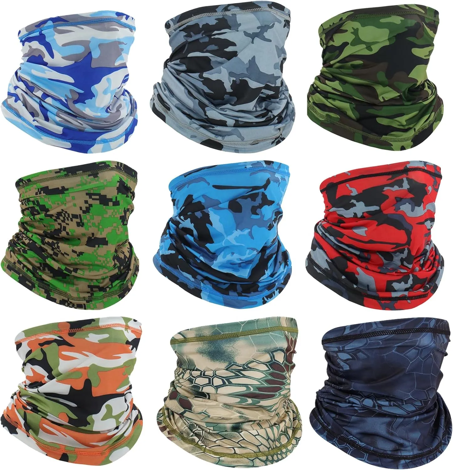 Breathable Neck Gaiter Face Scarf Mask for Men Women Hiking, Cycling, Sports, Fishing, Sun UV Protection Bandana