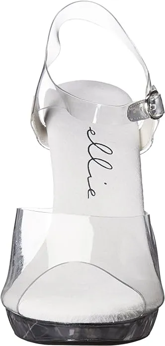 Brook-521 Clear Wide Width 5" Heel Sandals