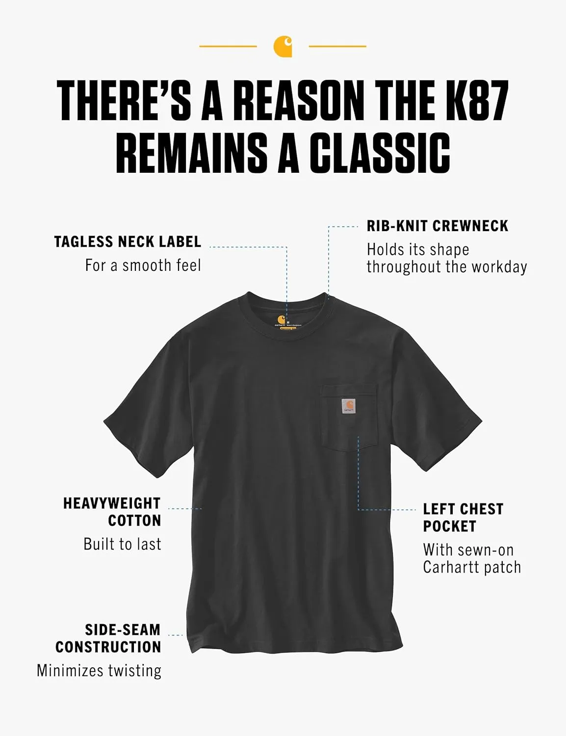 Carhartt Men's Loose Fit Heavyweight Short-Sleeve Pocket T-Shirt (Also Available in Big & Tall)