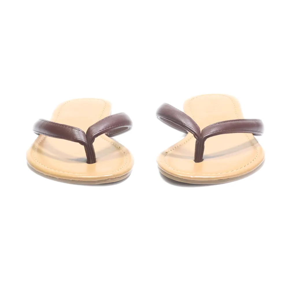 Charlotte Russe Flat Sandals Leather Brown Colour For Women