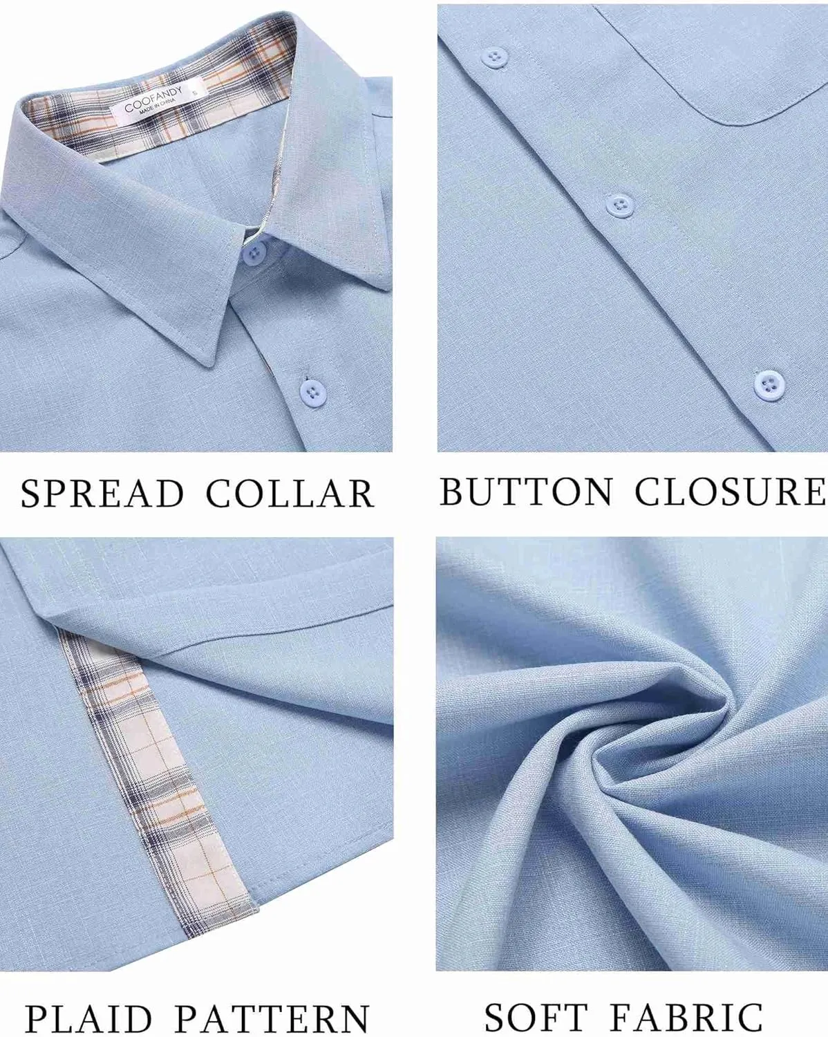 COOFANDY Men's Button Down Shirts Short Sleeve Casual Shirts Summer Beach Shirts Vacation Wedding Shirts with Pocket