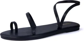 CUSHIONAIRE CHAI Women??s Strappy Sandals ?C Flat Sandals for Women, Comfortable Beach Sandals, Summer Slip-On Shoes, Casual Dressy Sandals