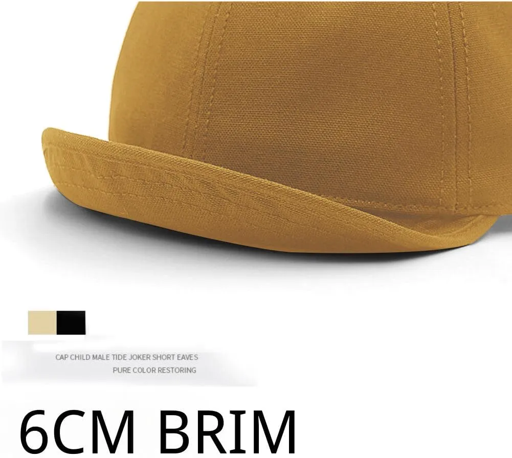FASHIXD XXL Up-Turn Short Brim Baseball Cap for Men Short Bill Trucker Hat Casual Peaked Cap