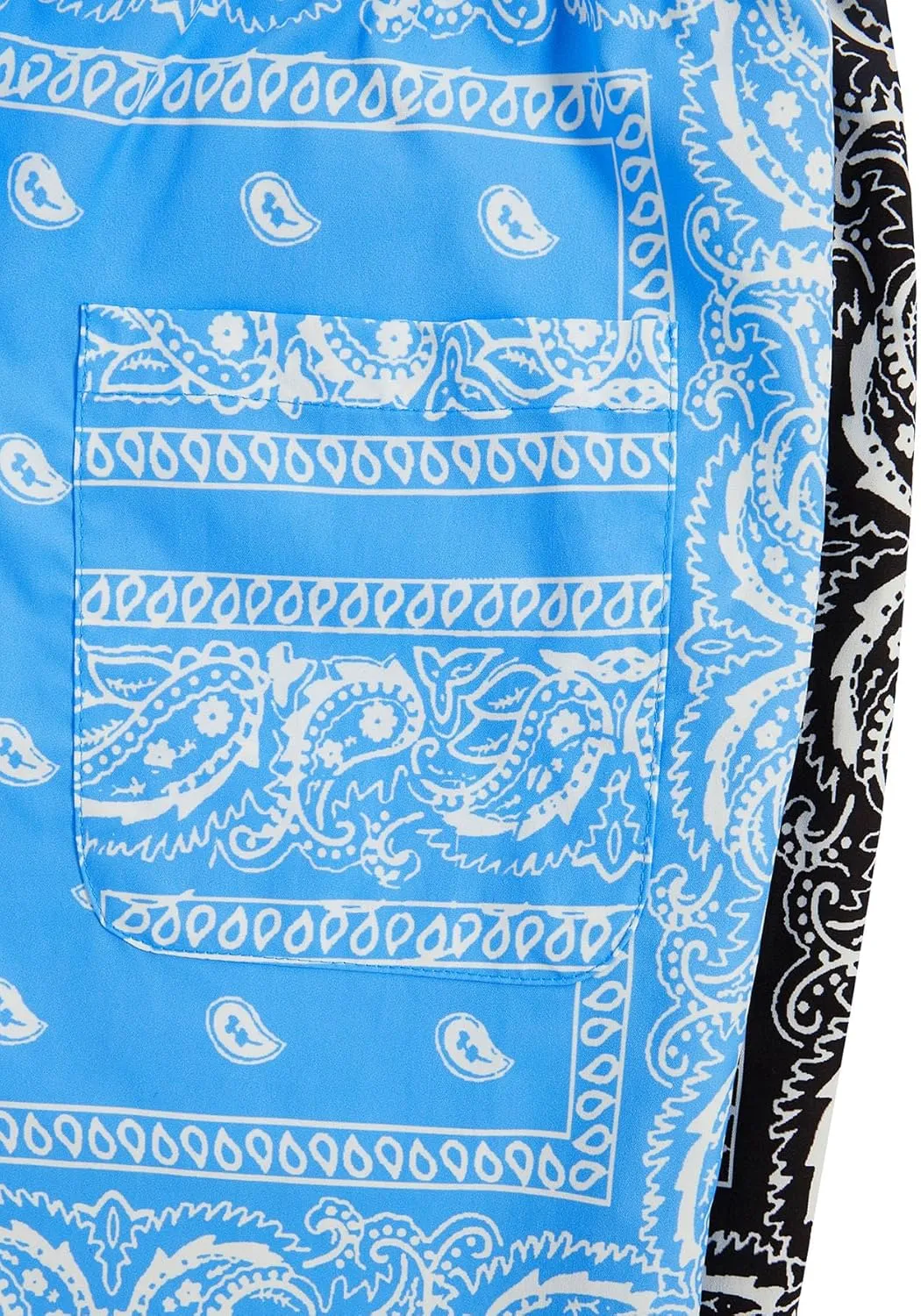 Floerns 2 Pack Men's Boho Drawstring Waist Paisley Print Summer Beach Shorts