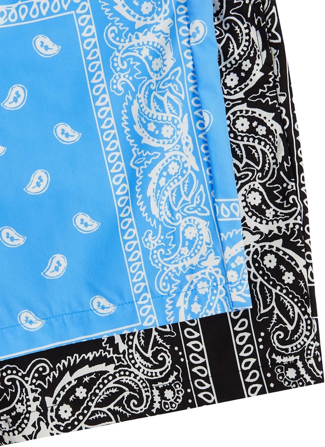 Floerns 2 Pack Men's Boho Drawstring Waist Paisley Print Summer Beach Shorts