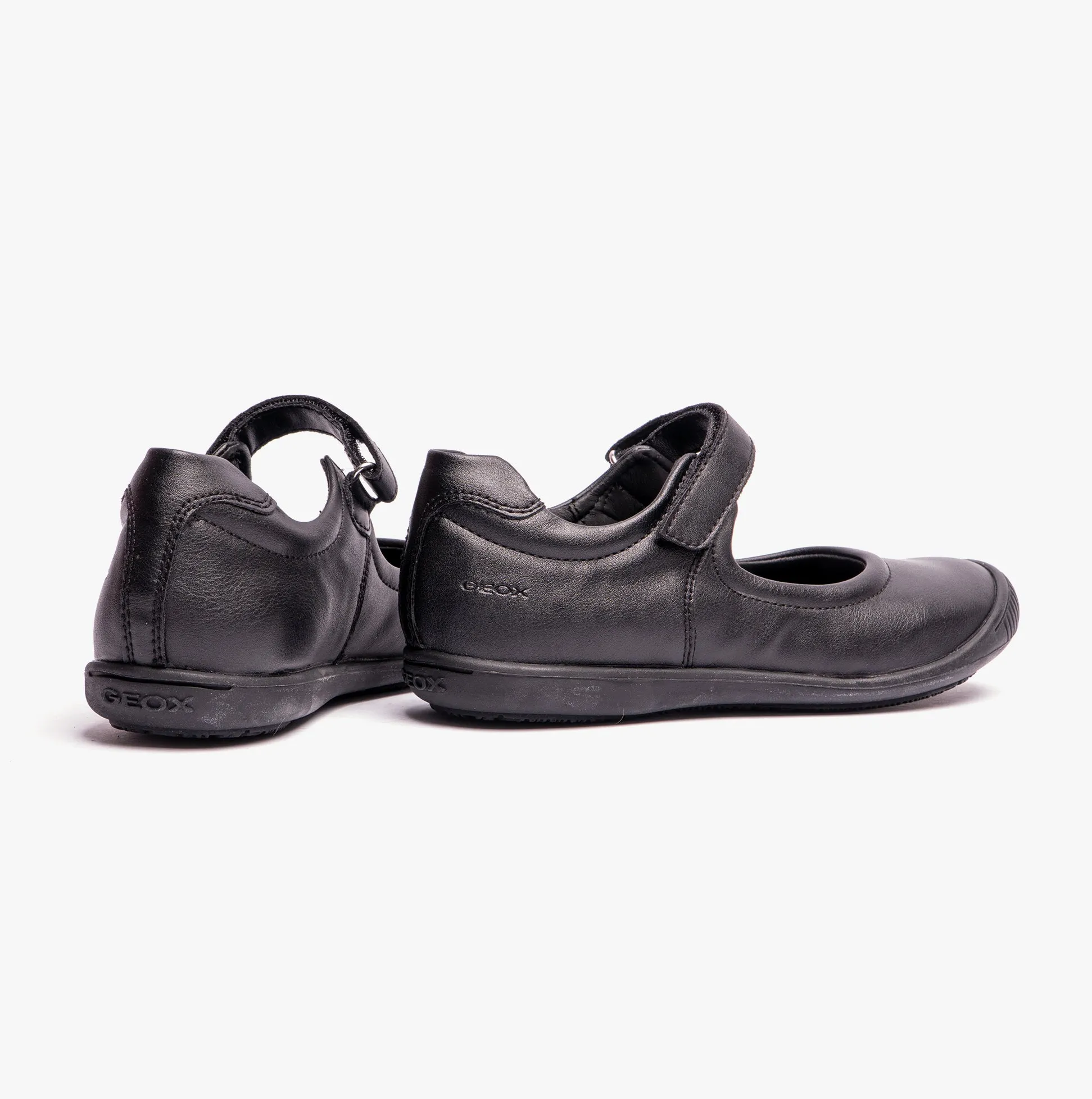 GIOIA A Girls Touch Fasten School Shoes Black