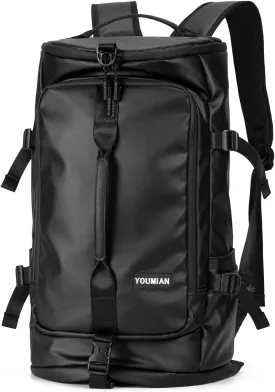 Gym Duffle Bag with Shoe Compartment,4 ways Travel Backpack for Women and Men, Multi-Functional Weekender Backpack with Waterproof for Fitness, Travel, Camping motorcycle helmet bag