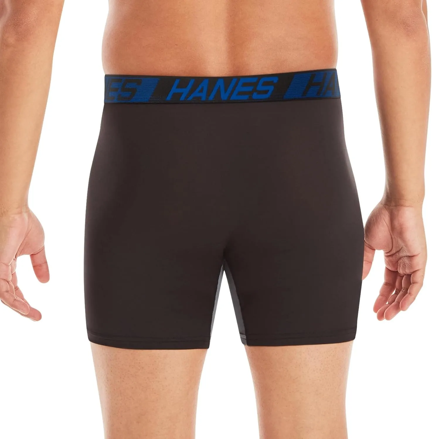 Hanes Mens Total Support Pouch Boxer Briefs, X-Temp Cooling, Moisture-Wicking Underwear, Regular, Long-leg and Trunk, 3-Pack