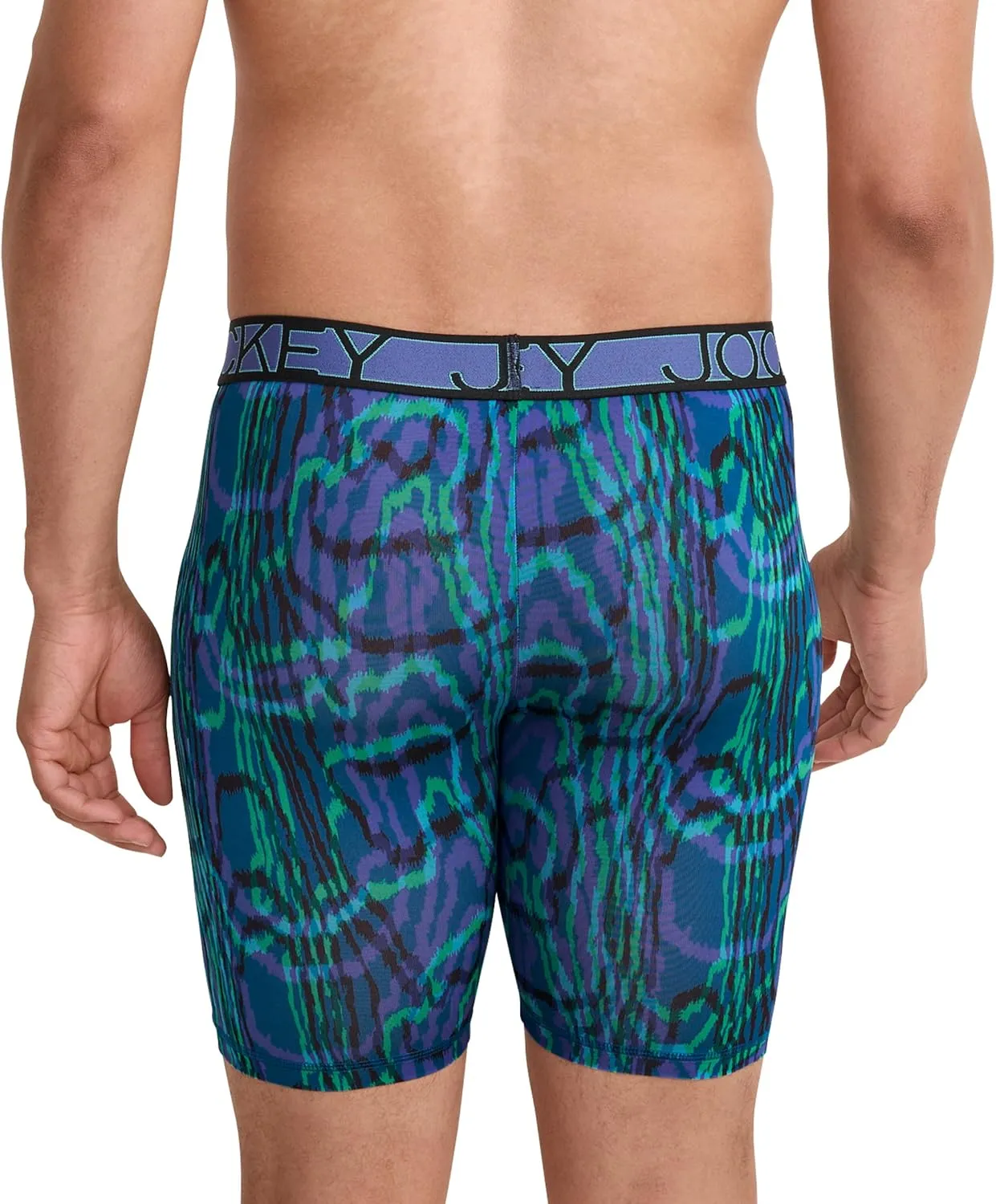 Jockey Men's Underwear Active Microfiber 9" Long Leg Boxer Brief - 3 Pack