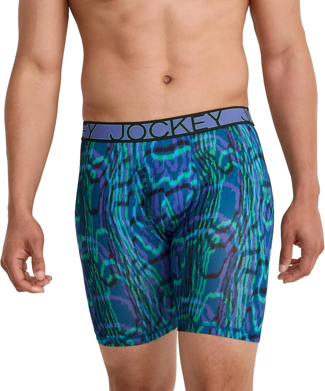 Jockey Men's Underwear Active Microfiber 9" Long Leg Boxer Brief - 3 Pack