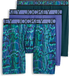 Jockey Men's Underwear Active Microfiber 9" Long Leg Boxer Brief - 3 Pack