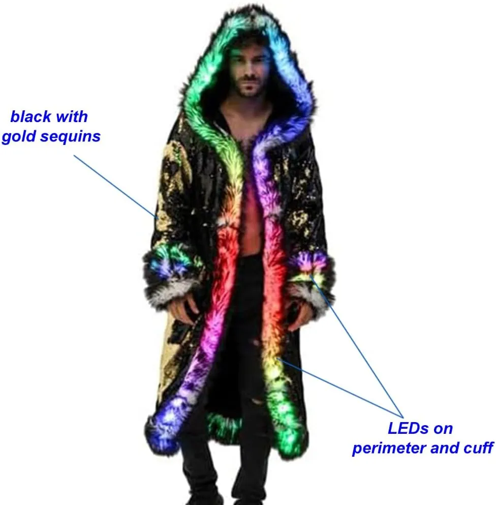 Luwint Teen Boys Cool Led Jacket Rave Costume, USB Interface Powered by Power Bank
