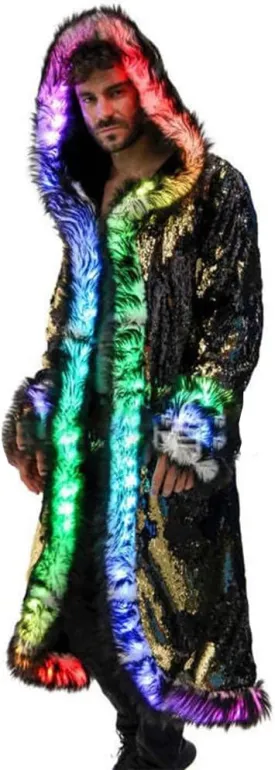 Luwint Teen Boys Cool Led Jacket Rave Costume, USB Interface Powered by Power Bank