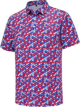 Mens Golf Polo Shirts Short Sleeve Dry Fit Performance Moisture Wicking Casual Funny Golf Polo Shirts for Men