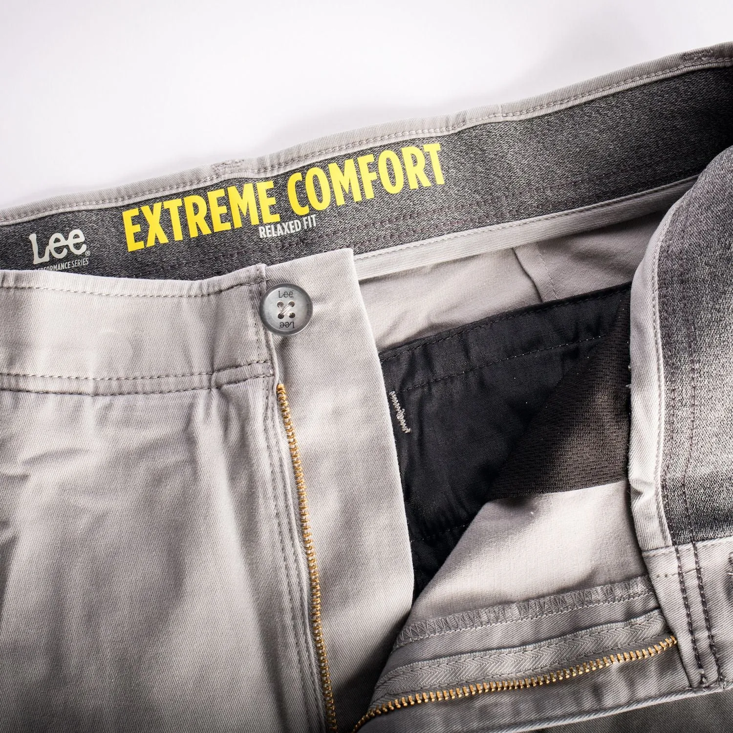 Men's Lee Performance Series Extreme Comfort Khaki Relaxed Flat Front Trousers