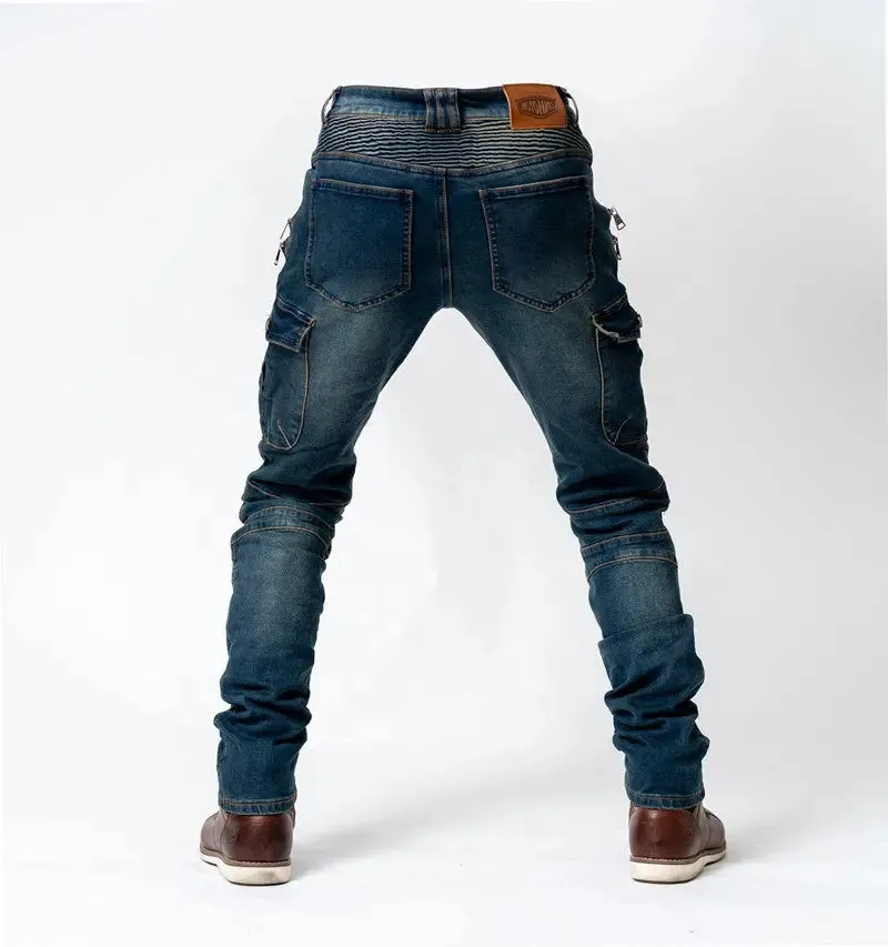Motorcycle Pants Men Moto Jeans Zipper Protective Gear Riding Touring Motorbike Trousers Motocross Zip Pocket Pants Moto Pants