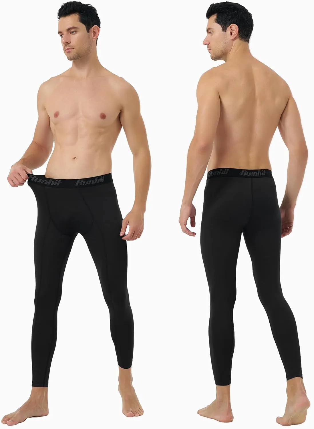 Runhit Men??s Compression Pants Running Tights Workout Leggings Athletic Base Layer Pants for Sports Yoga Basketball