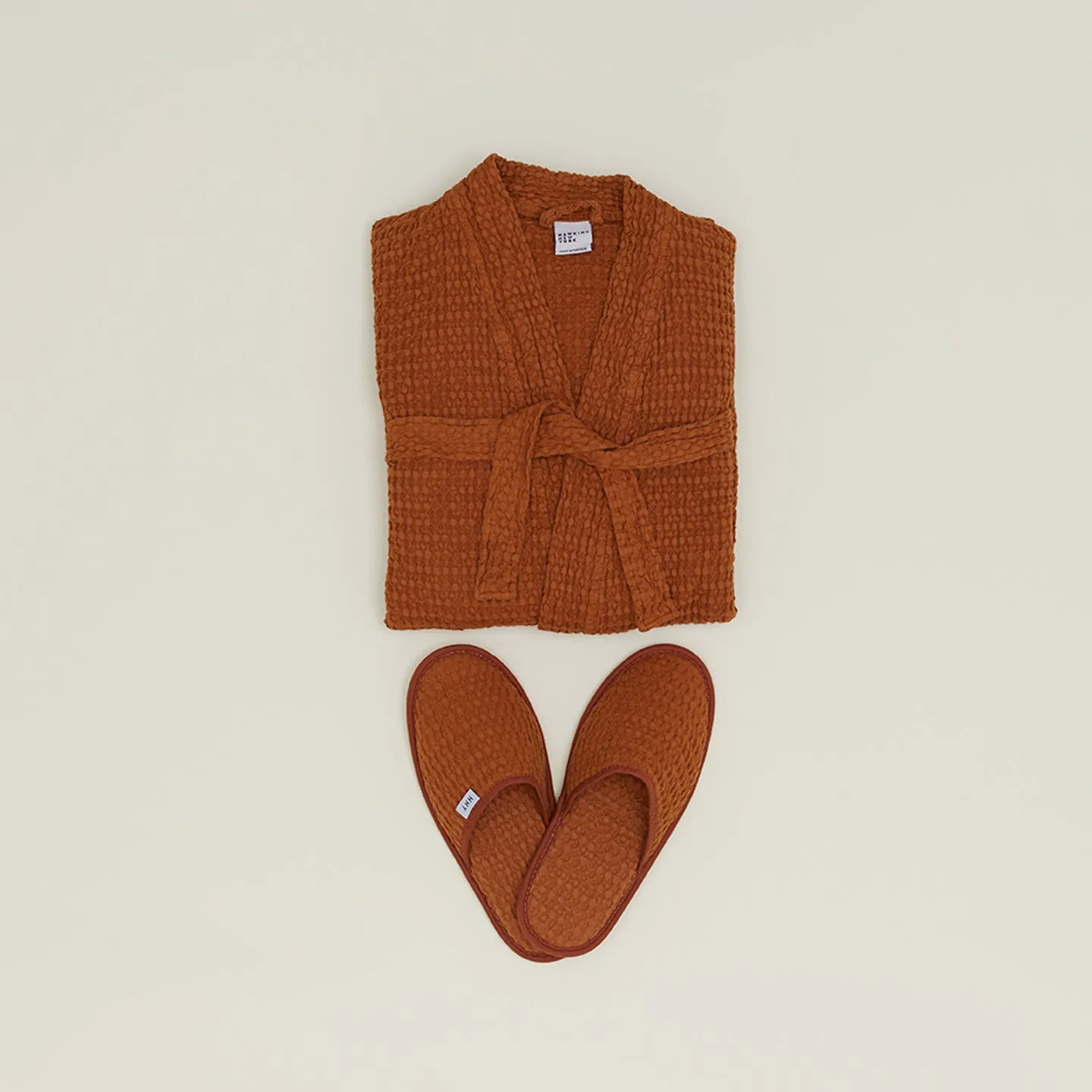 Simple Waffle Slippers - Terracotta