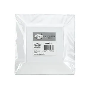 Squares - White 6.5" Square Plastic Dinner Plates (Case Qty: 120)