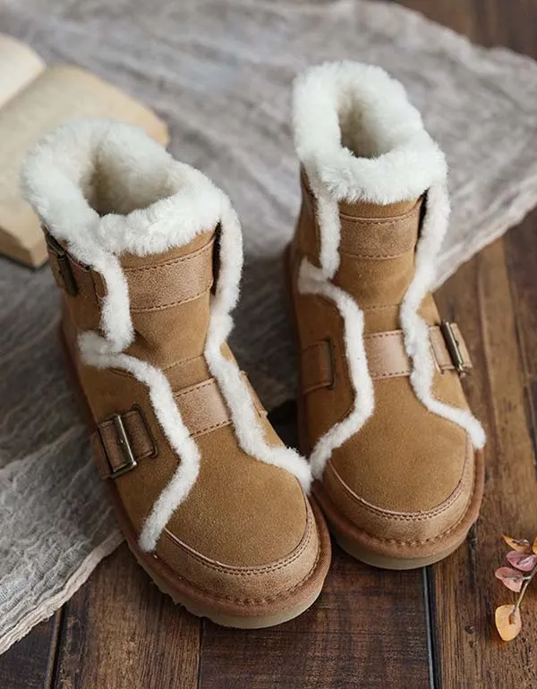 Suede Fluffy  Winter Snow Boots for Women