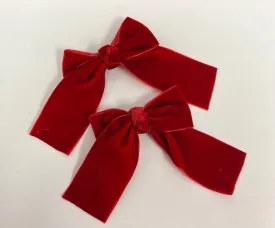 Velvet Red Shoe Bows